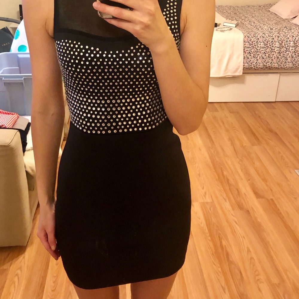 FRENCH CONNECTION Diamond Rock Jersey Black  Dress